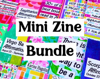 Mini Zine Pack: Healing, Self-Love, Friendship - 5 Full-Color Mini Zines