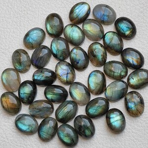 100% Natural Labradorite Cabochon | Oval Shape & Mix Size | Rare Multi Flashy Labradorite Cabochon | Labradorite Gemstone For Jewelry V93