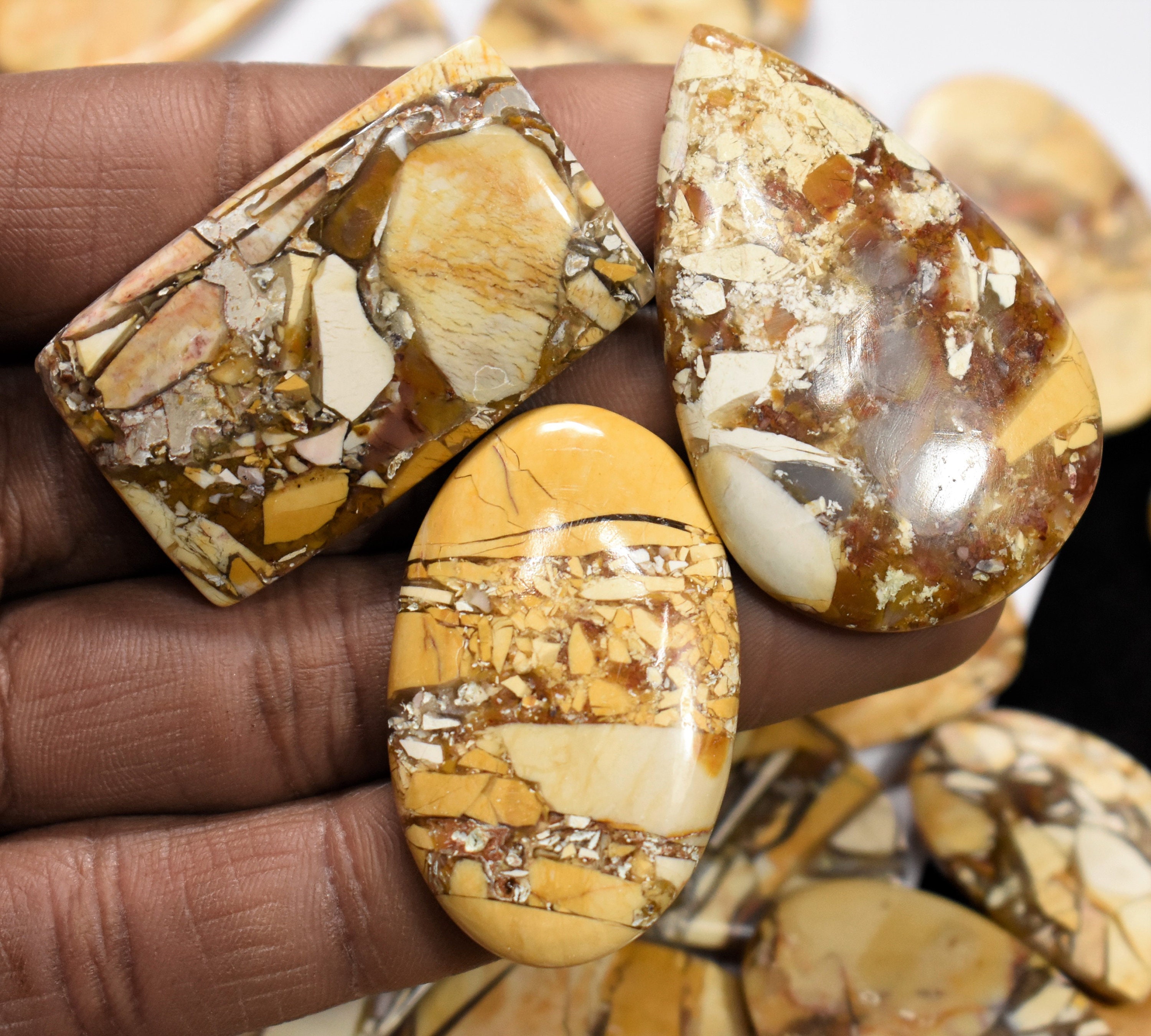100% Natural Multi Colour Brecciated Mookaite Jasper Cabochon Mix