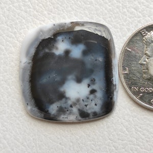 Dendrite Opal Cabochon 50 Carat 35X35X4 MM Cushion Shape Natural Dendrite Opal Cabochon Dendritic Opal Moss Agate Polished Gemstone R8439