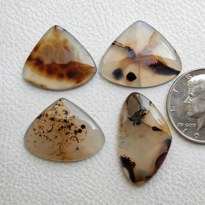4pcs Wholesale Lot Designer Montana Agate Cabochon 130ct Heart Shape Agate Stone Gemstone For Jewelry Wire Wrapping Wholesale Lot R5708