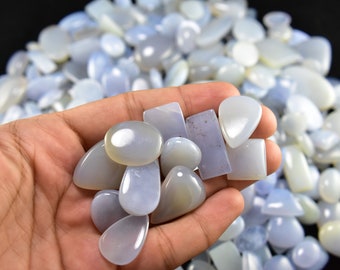 100% Natural Chalcedony Cabochons Wholesale Price Free Size Lot Jewellery Making Polished Loose Gemstones Agate Bulk gemstone cabochons V24