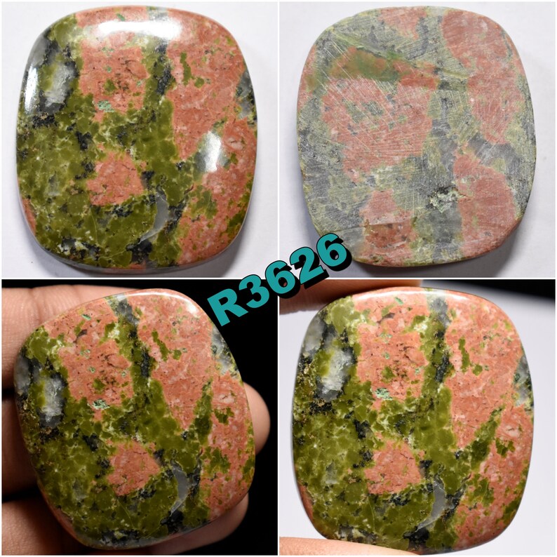 Red Jasper Green Epidote Gemstone Natural Unakite Jasper Etsy