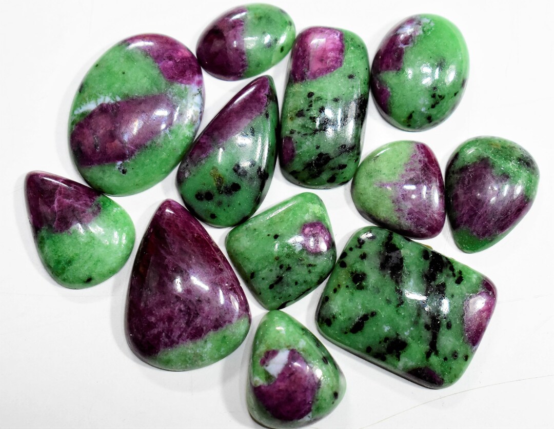 100 Carat 2-3 Pieces 100% Natural Red Green Ruby Zoisite Cabochon ...
