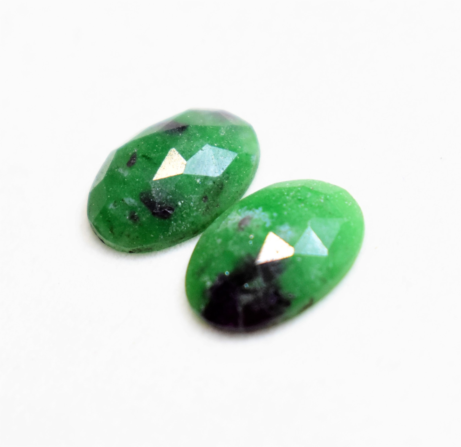 Ruby Greenstone Top Quality Real Ruby Red Green Zoisite Gemstone 8ct Pair for Earrings ...