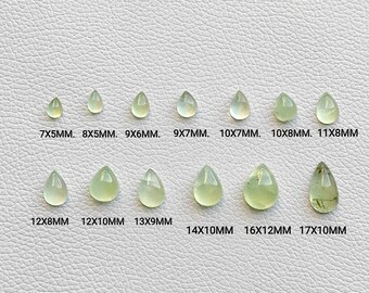 Wholesale prehnite gemstone pear shape calibrated sizes prehnite stone natural green prehnite cabochon prehnite gemstone for jewelry V144
