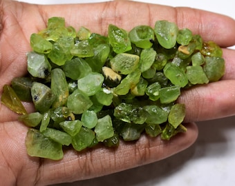 5 to 10 MM Green Peridot Rough Raw Peridot Rough Healing Mineral Gemstone Peridot Rough Natural Bright Green Peridot Crystal Rough V5075