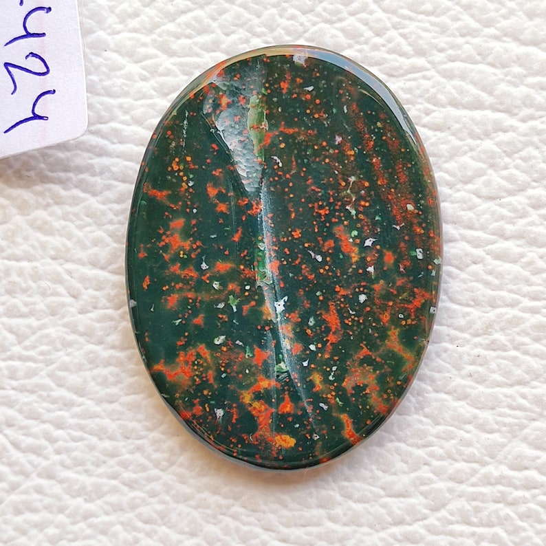 Blood Stone Cabochon 35 Carat 40X30X3 MM Oval Shape Natural Red Blood Stone Cabochon Handmade Smooth Polished Gemstone For Jewelry R7424
