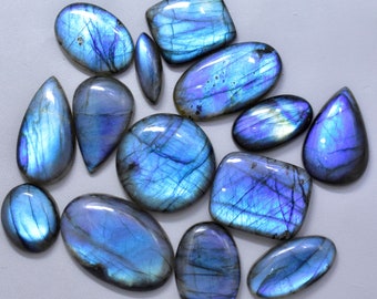 250 Carat 6-8 Pieces Blue Sheen Labradorite Top Quality Labradorite Cabochon Wholesale Labradorite Cabochon Labradorite Gemstone V61-3