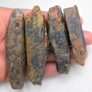 198 Gram Blue Kyanite Shard Raw Rough Kyanite Blades Crystal Rough 4pcs Wholesale Lot Wand Mineral Rough Gemstone Energy Stone R5097