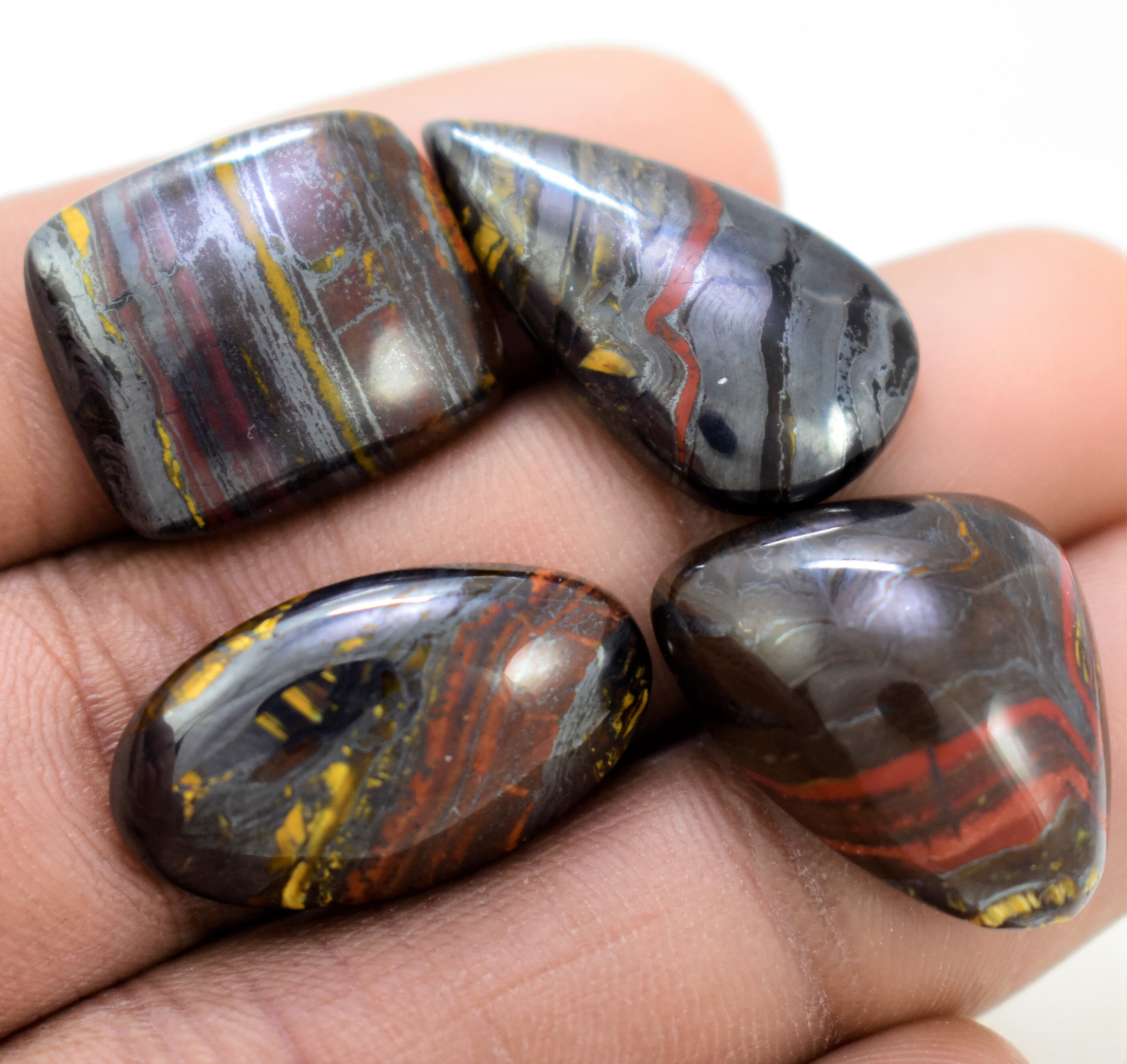 90ct natural hierro tigre cabujón 4pcs tigre ojo de piedra | Etsy