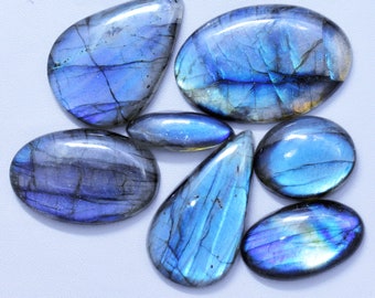 50 Carat 1-2 Pieces Blue Sheen Labradorite Cabochon Wholesale Labradorite Cabochon Blue Labradorite Gemstone Top Quality Labradorite V61-1