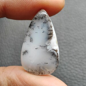Dendrite Opal Cabochon 15 Carat 29X17X4 MM Pear Shape Natural Dendrite Opal Cabochon Dendritic Opal Moss Agate Gemstone For Jewelry R12708