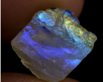 Pierre De Lune Brute Bleue Flashy - Lot Pour Bijoux Fantaisie