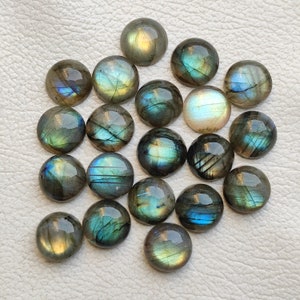 15 MM Round Labradorite Cabochon, Multi Flash Gemstone