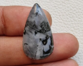 Indigo Gabbro Jasper Cabochon 30 Carat 32X17X6 MM Pear Shape