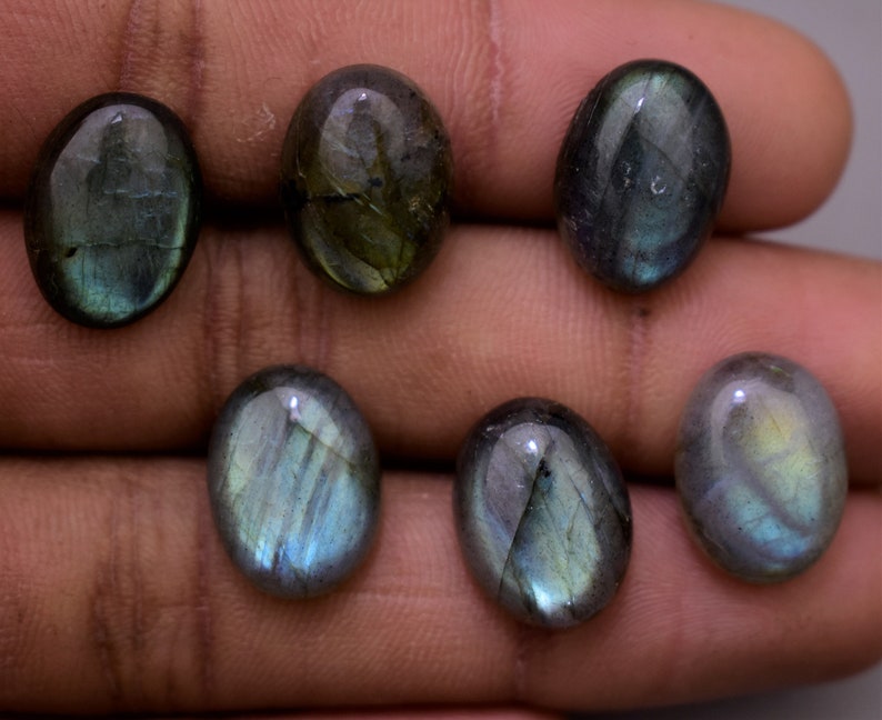 16X12 MM 6pcs Rare Multi Flashy Labradorite Cabochon Oval Shape Calibrated Labradorite Loose Gemstone For Jewelry Wholesale lot Price V5033