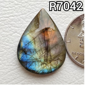 Natural Multi Color Flashy Labradorite Cabochon Pear Shape Amazing Quality Sparkling Labradorite Handicraft Gemstone For Jewelry R7039-R7042