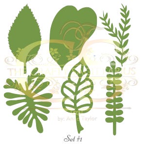 Set 1 Svg PNG DXF 6 different Leaves for Paper Flowers Machine use Only Cricut and Silhouette DIY and Handmade Leaves Templates image 8