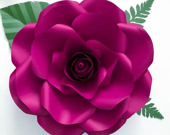 Paper Flowers-Medium Rose/PDF Printable/Giant Paper Flower Templates/Center Bud Included for Wedding and Event Decor / DIY 15-16"