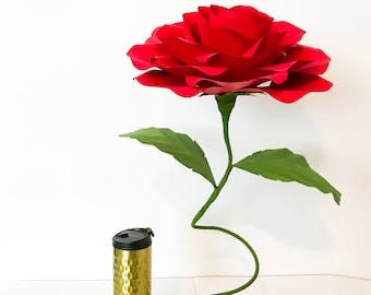DIY Free Standing 24" Medium Rose Paper Flower Wedding and Event Centerpiece 5 Tutorials & Svg Png And Pdf Paper flowers Templates