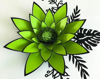 PDF Petal 4 Paper Flowers Template with Base & Flat Center Printable Trace and Cut File for DIY Giant Paper Flowers for event and Wedding