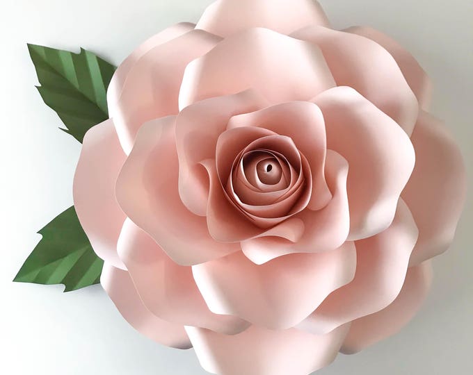 Paper Flowers - PDF New Large Rose w/ Rose Bub Center, Digital Version, Original  by Annie Rose, Cut & Trace Stencil. DIY 19-21"