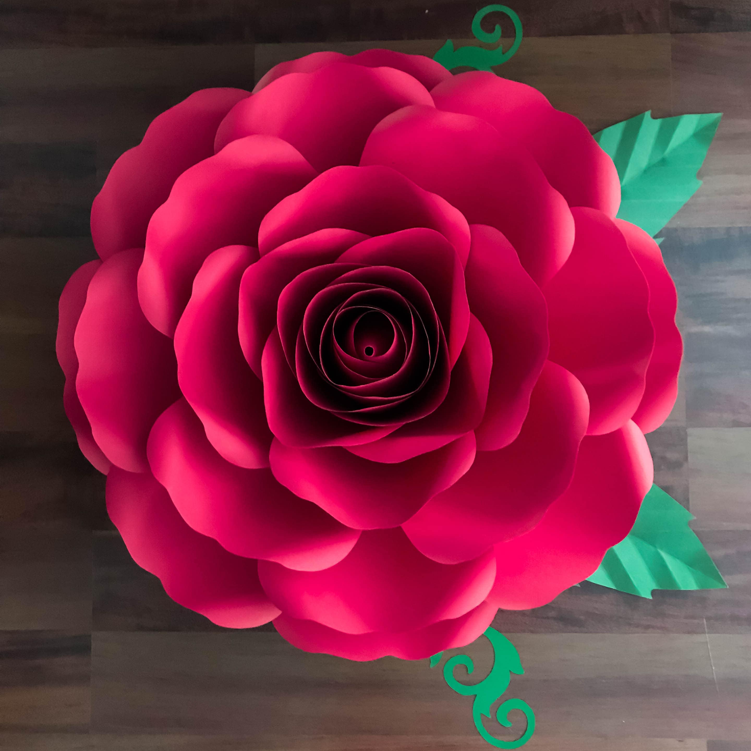 svg dxf a4 xl rose paper flower template diy cricut and