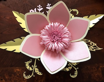 PDF Petal 15 Printable Paper Flowers Template DIY Trace n Cut Art Project Weddings Events and Photography Flower Backdrop Stencils Reusable