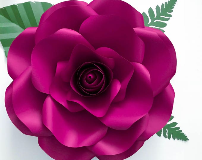 Paper Flowers - PDF COMBO of Large and Medium Rose Paper Flower Template- DIY Trace and Cut -Center Bud included (15-16" and 19-21")