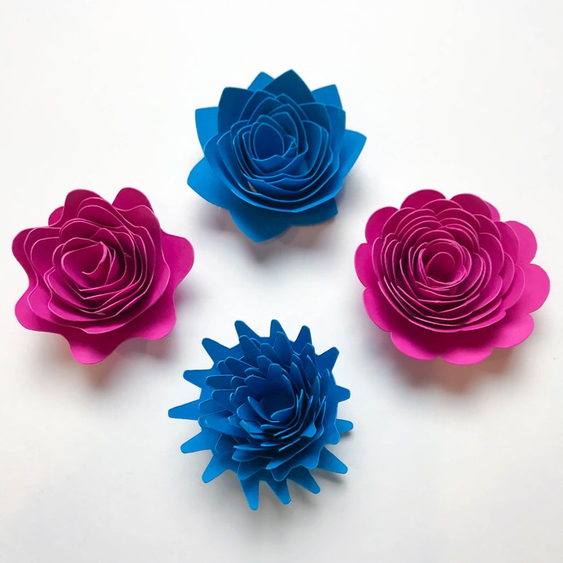 Download Paper Flowers SVG/PNG Set 2 Swirl Rosette Paper Flower | Etsy