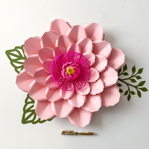 PDF Petal #66 Paper Flower Template Comes with Flat Center, Round & Hexagonal Base Instant download Printable Paper Flower Template kit