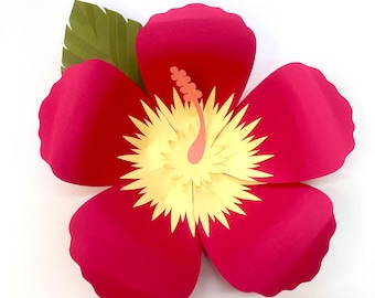 14" Hibiscus Cutting Machine Compatible Files with Sizing and Video Tutorial Links for your Upcoming Hawaiian Party