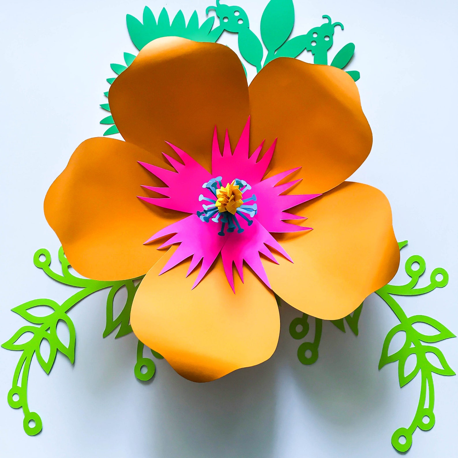 SVG DXF PNG Petal 101 hibiscus Paper Flower Template Diy Cricut and ...