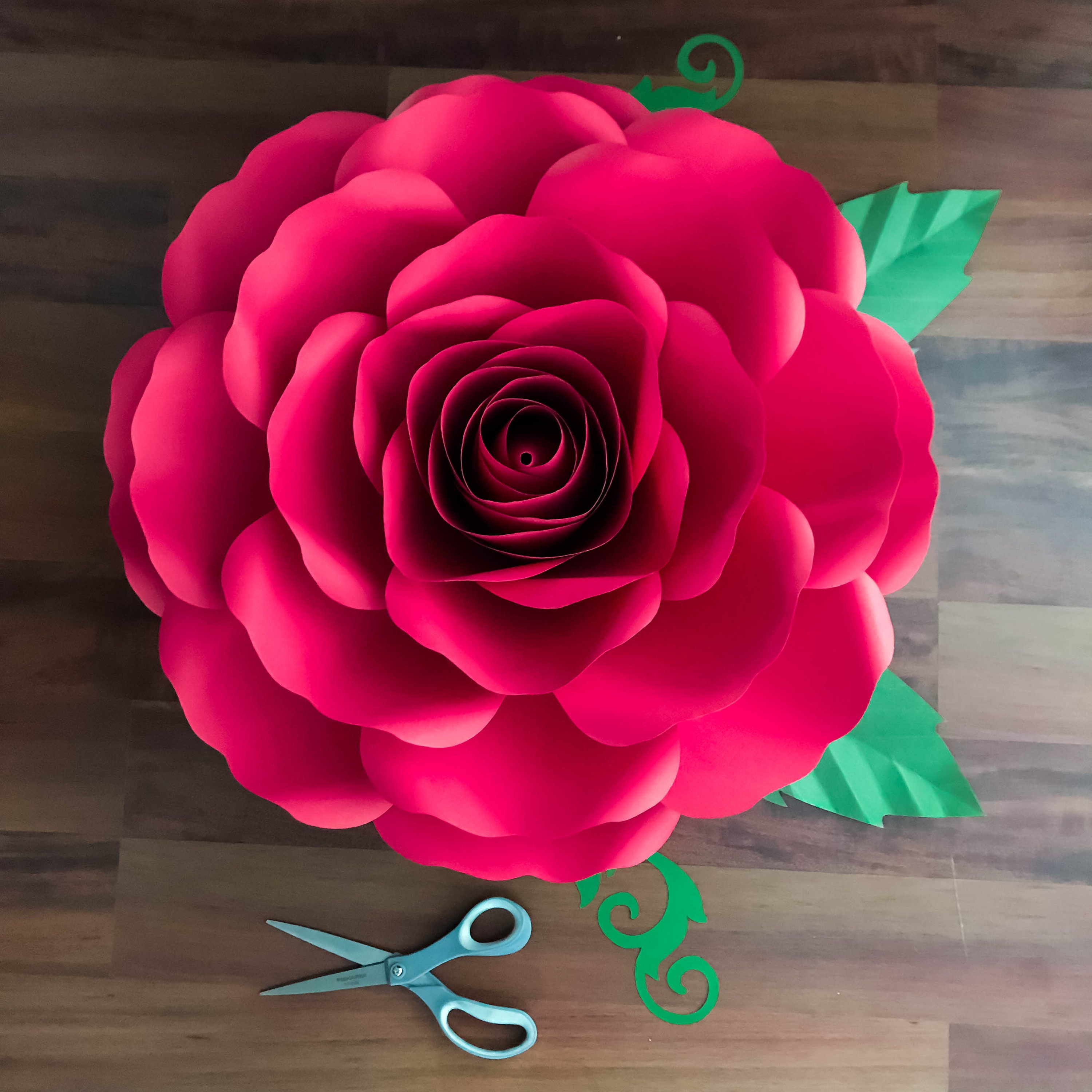 SVGDXF A4 XL Rose Paper Flower Template Diy Cricut and Silhouette SVGDXF A4 XL Rose Paper Flower Template Diy Cricut and Silhouette