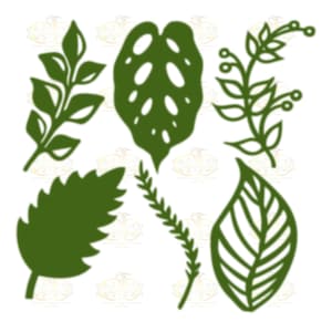 Set 2 Svg PNG Dxf 6 different Leaves for Paper Flowers- MACHINE use Only (Cricut and Silhouette) DIY and Handmade Leaves Templates