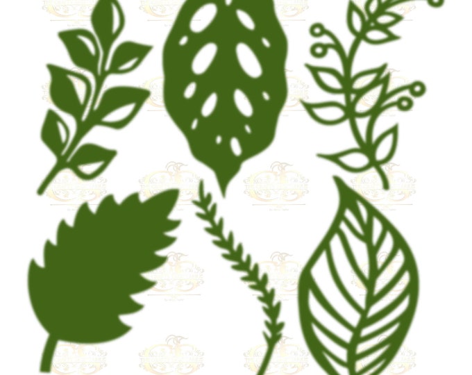 Set 2 Svg PNG Dxf 6 different Leaves for Paper Flowers- MACHINE use Only (Cricut and Silhouette) DIY and Handmade Leaves Templates