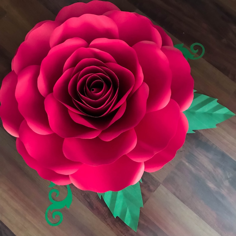 Download SVG-DXF A4 XL Rose Paper Flower Template Diy Cricut and | Etsy