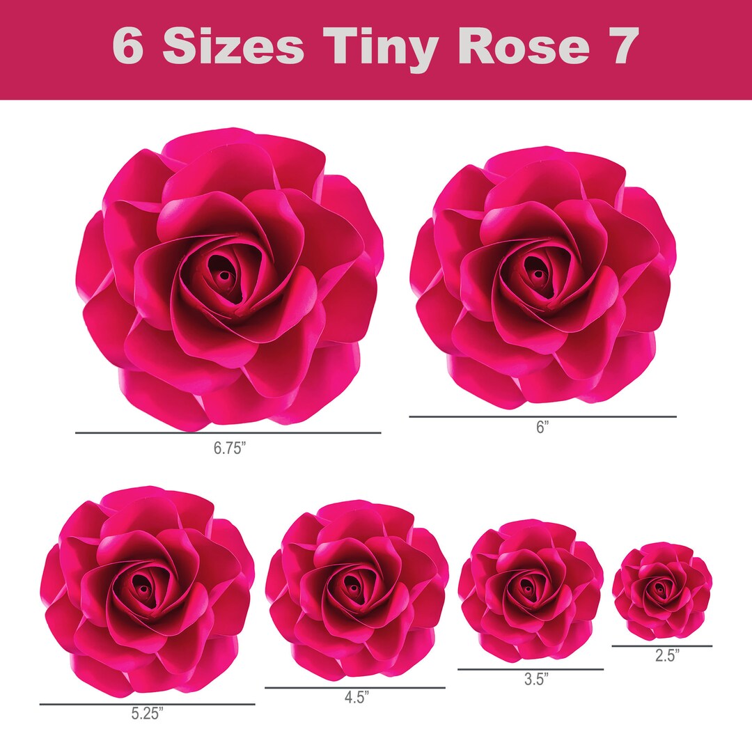 PDF Printable Tiny Rose 7 Cut Files Cutting Machine No Resizing Needed ...