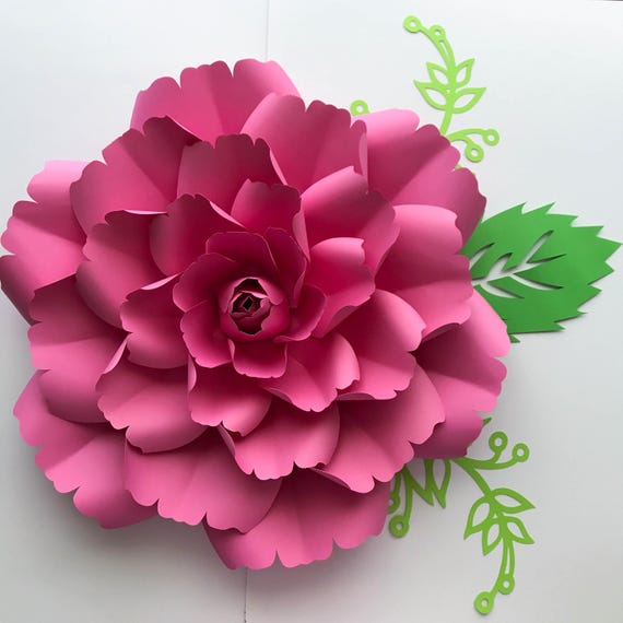 Paper Flowers SVG Petal 137 template with Center Digital ...