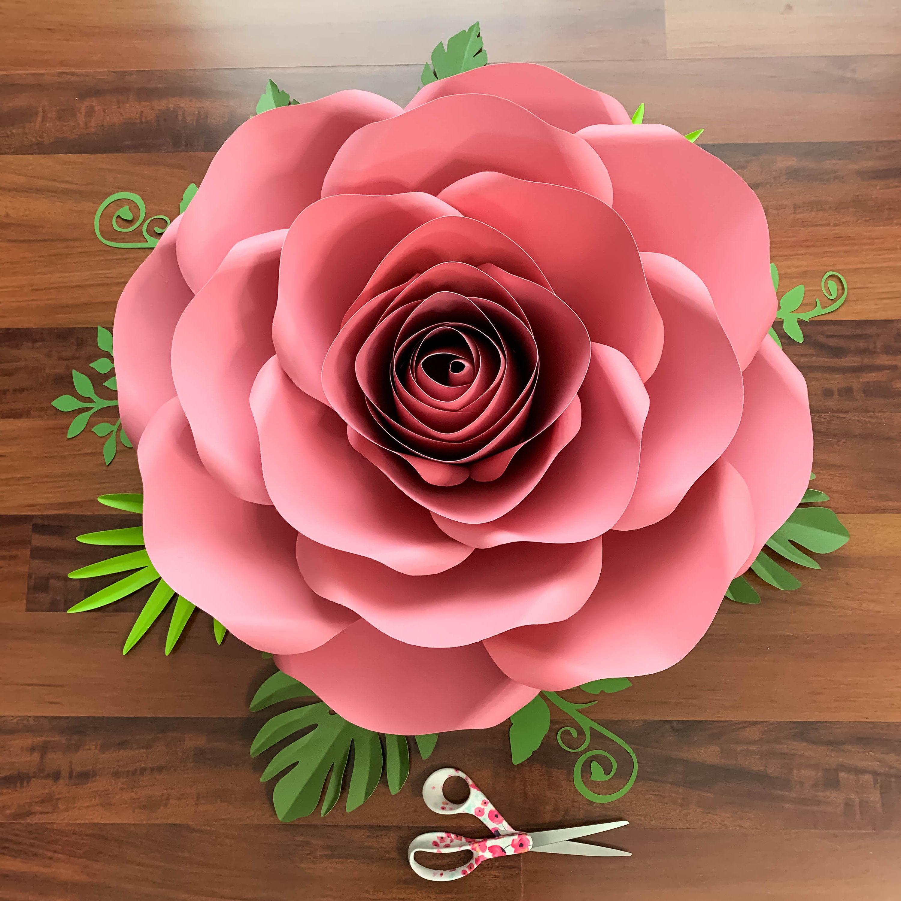 Paper Flowers PDF Combo of 6 sizes Rose Paper Flower Template Printable
