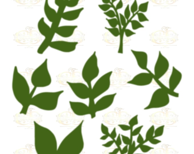Set 16 Svg Png Dxf 7 different Leaves for Paper Flowers- MACHINE use Only (Cricut and Silhouette) DIY and Handmade Leaves Templates