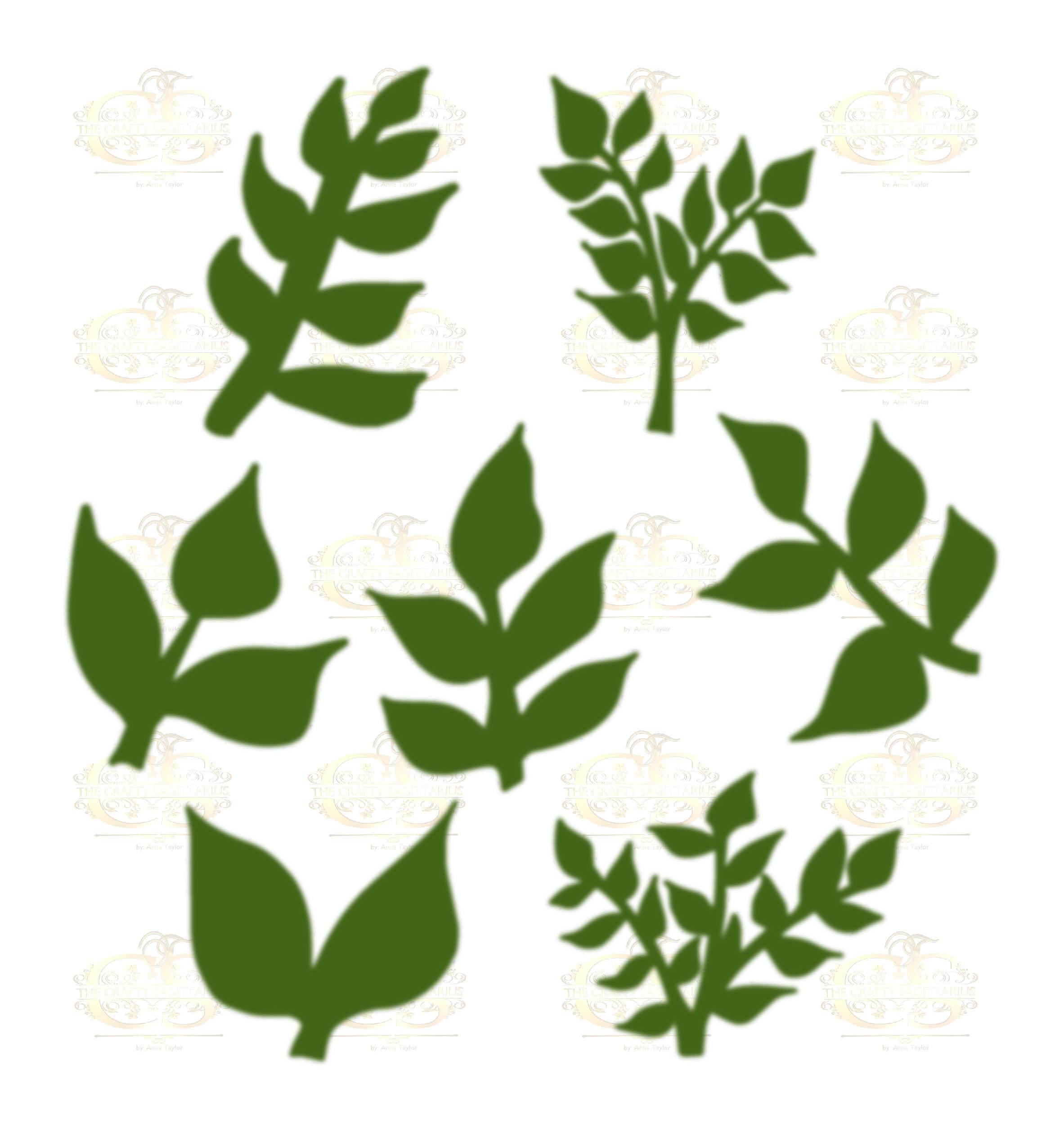Set 16 Svg Png Dxf 7 Different Leaves for Paper Flowers Etsy