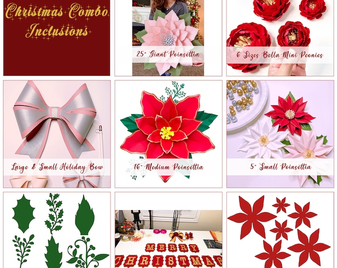 DIY Christmas Combo PDF Printable Trace and Cut | Instant Digital Download | Paper Craft Christmas Decor | Holiday Decorations | 8 Listings