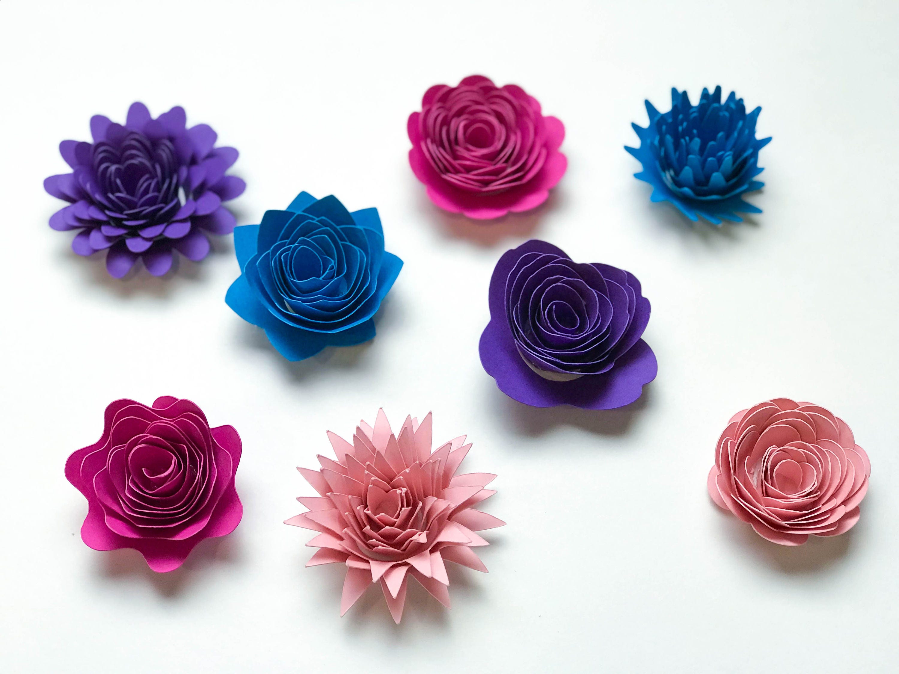 Download Paper Flowers -SVG/PNG Set 2 Swirl Rosette Paper Flower ...