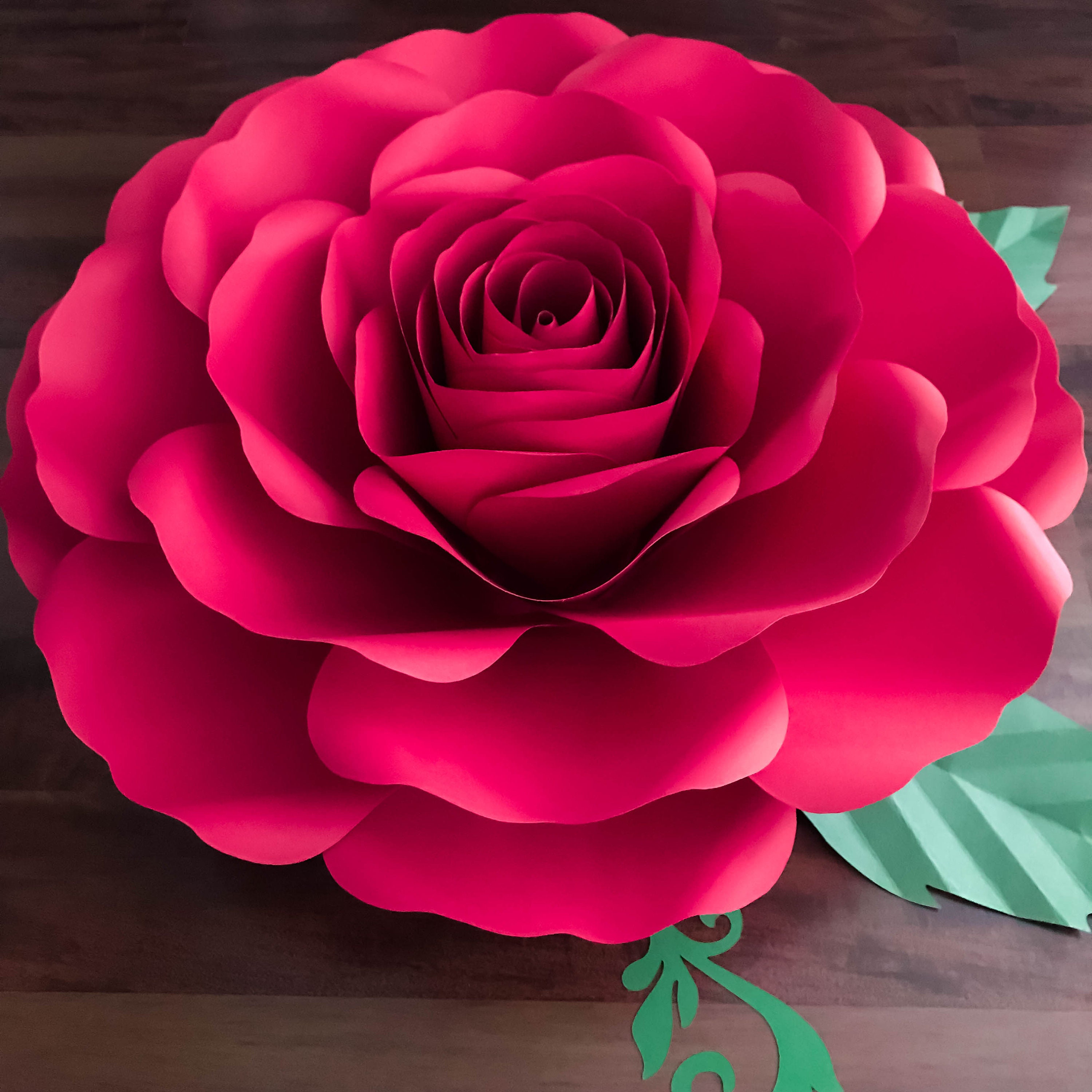 PDF A4 XL Rose Paper Flower Templates w/ Rose Bub Center included ...