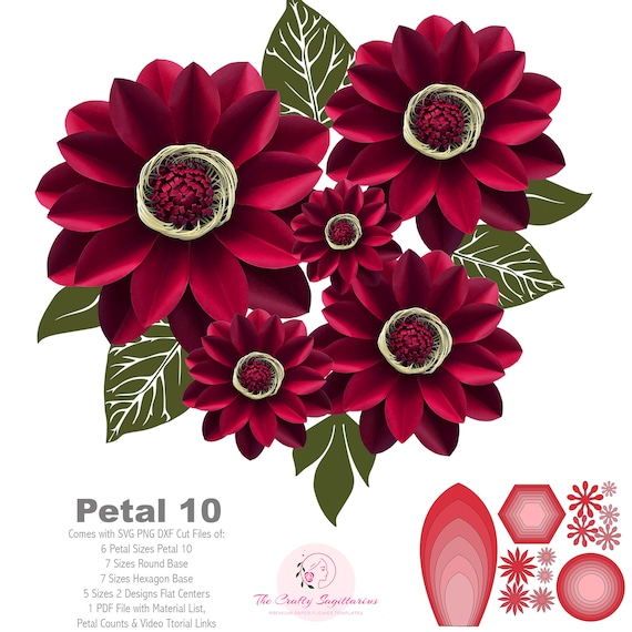 Download Free Svg Png Dxf Petal 10 Cut Files Giant Paper Flowers Template Etsy SVG Cut Files