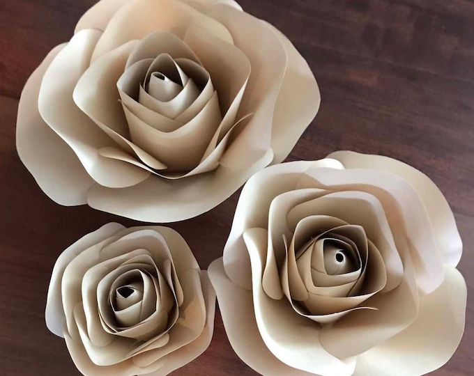 Paper Flowers -PDF Flower Center Template, Package of 2 Sizes, Digital Version - Rose - 3 and 5 Inches Diameter