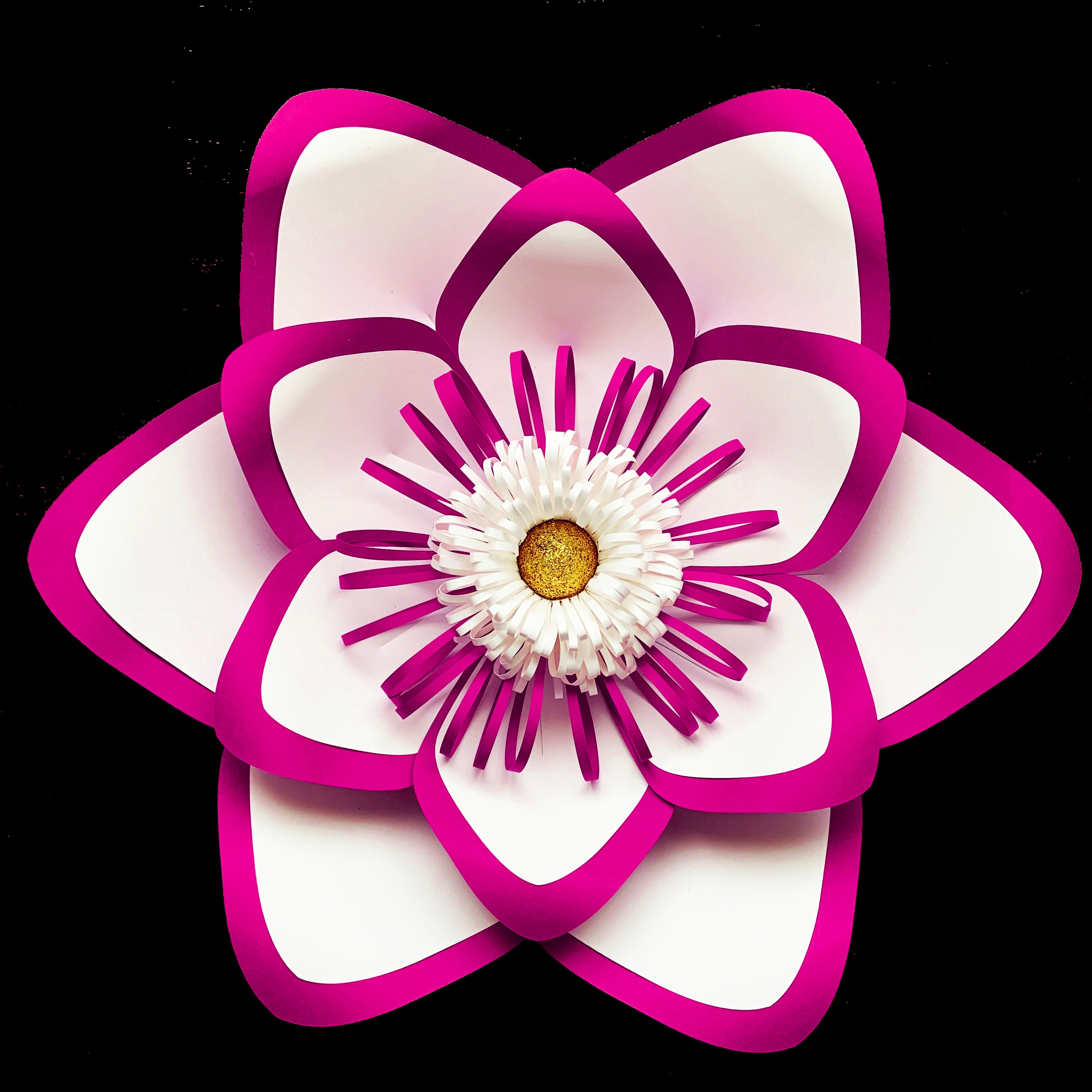Download SVG PNG DXF Petal 15 Paper Flowers Template Base & Flat ...