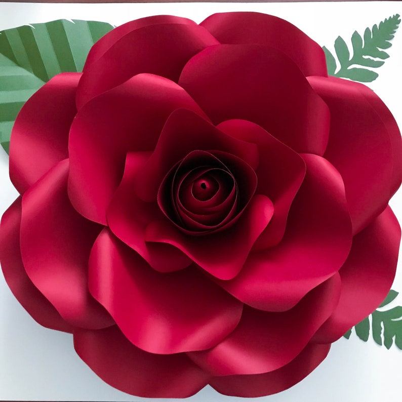 Download Paper Flowers SVG New Large Rose Template DIY Cricut and ...